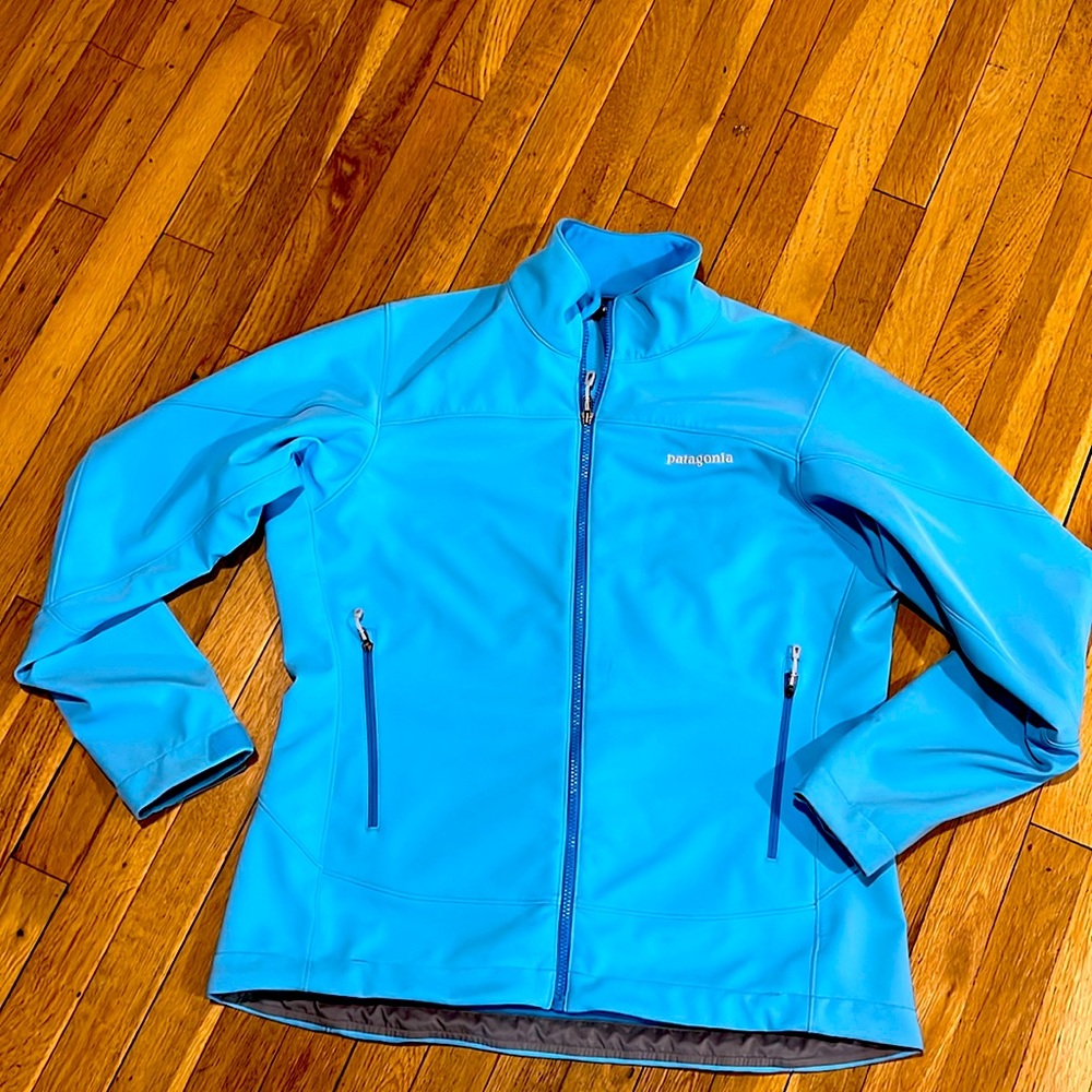 Patagonia Women Jacket Aqua Sky Blue Adze Polartec Windbloc XL